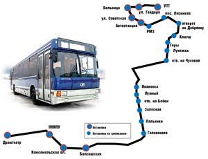 Карта маршрута 170